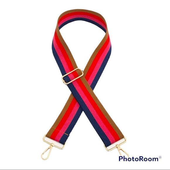 Colorblock Stripe & Leopard Pattern Bag Straps Bundle Of 2 - Picture 4 of 6